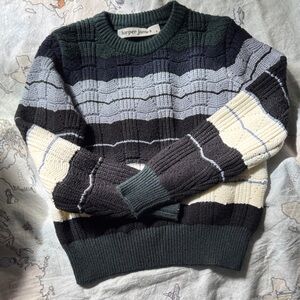 Kids' Striped Sweater - Black, Gray, Cream